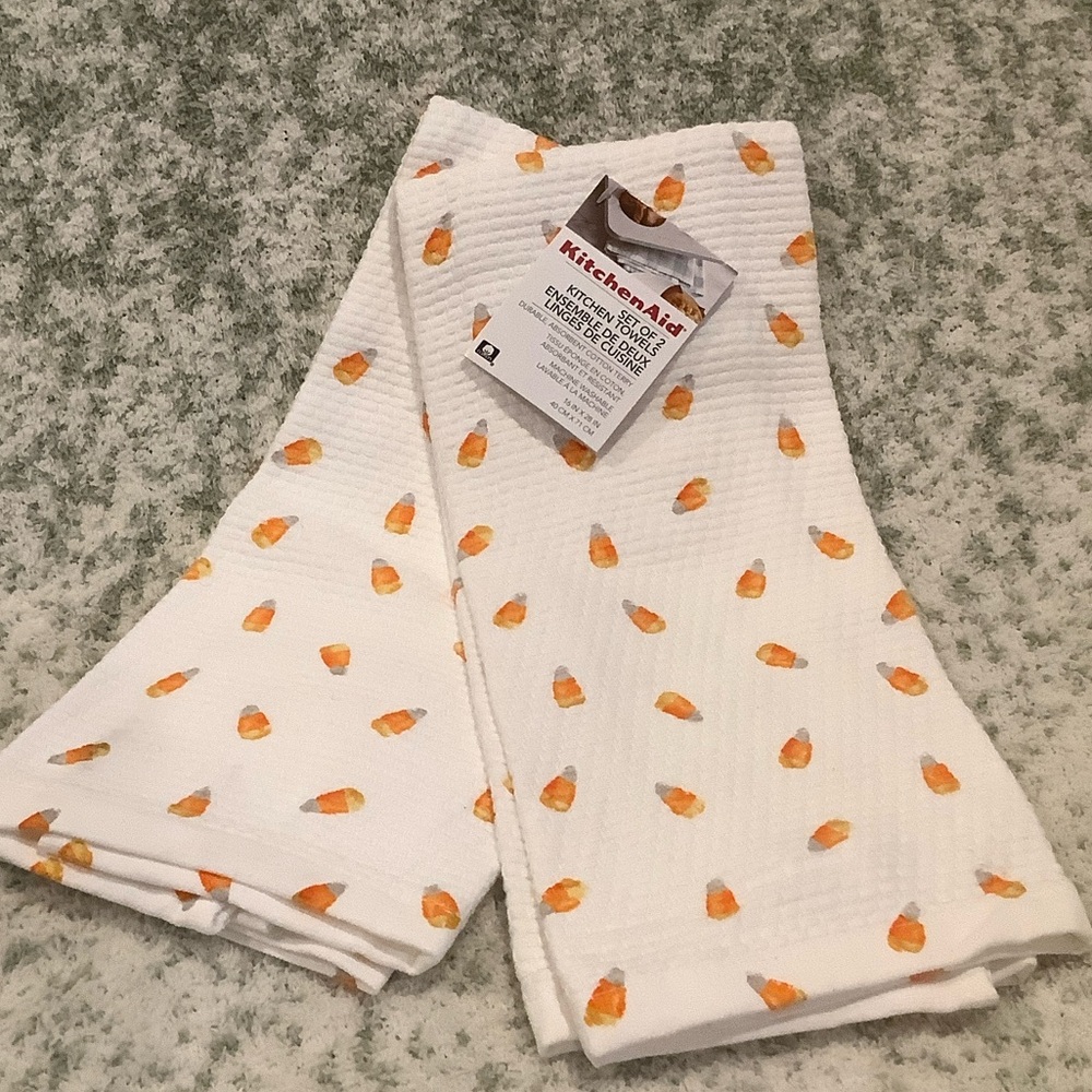 Kitchen Aid Candy Corn Designer Kitchen Towels Set of 2, NWT Cotton 16x28” - Picture 11 of 12